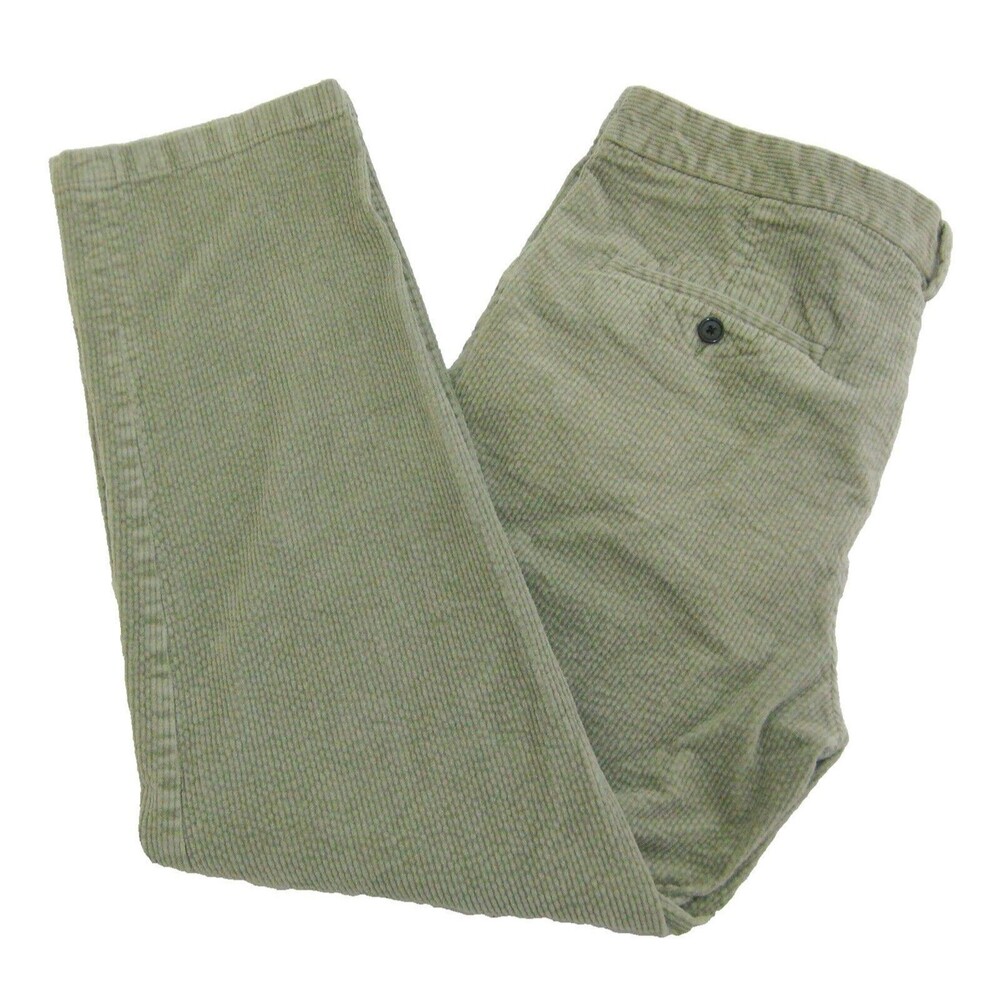 H&M Men's (Size 36x30) Beige Pleated Cotton Corduroy Pants 4 Pockets Zipper Fly